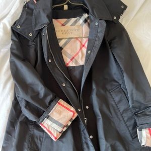 Burberry Black Trench Coat with Plaid Lining